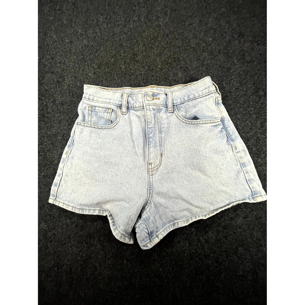 PacSun Mom Shorts Women Size 28 Blue Denim 5-Pockets Cotton High Rise Light Wash